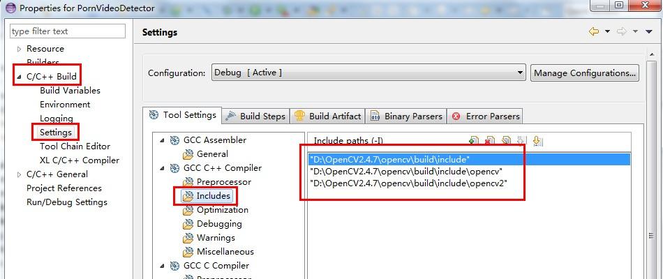 Eclipse CDT MinGW OpenCV 2.x 配置
