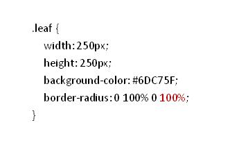 树叶形状css代码