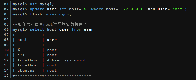 允许用root用户对MySQL进行远程访问