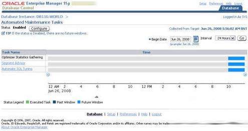 关于Oracle 11g R1中的自动数据库维护任务管理的讲解